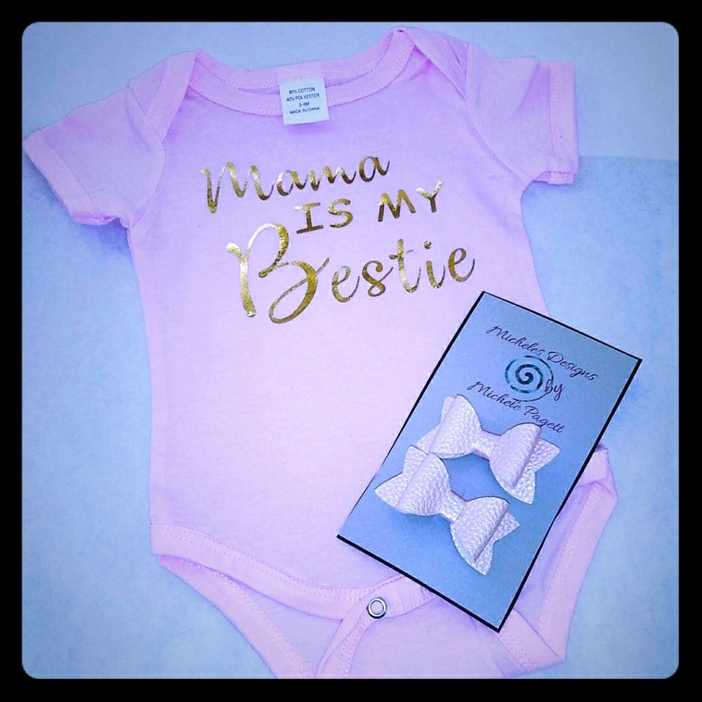 Mamma is my bestie onesie and bows
